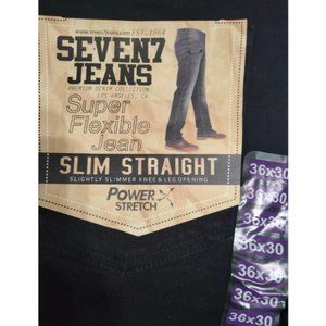 Seven7 Jeans Slim Straight Power Stretch, Size 36x30, Rinse